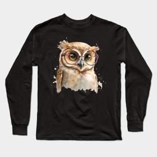 A Cute owl wearing glasses ❤❤ Long Sleeve T-Shirt